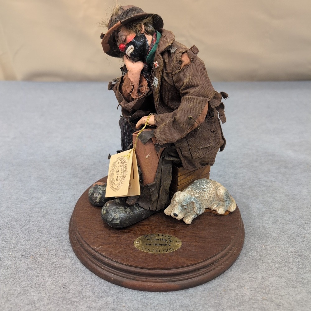 Emmett Kelly Jr., Real Rags "The Thinker 2" Collection Clown Figurine Limited Ed - Picture 1 of 6